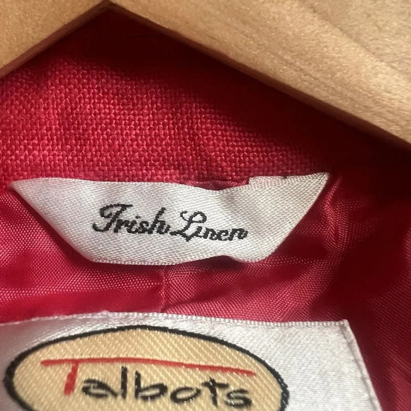 Vintage Talbots Women’s Irish Linen Blazer 10P Hot Pink Preppy Career Jacket - Picture 10 of 12